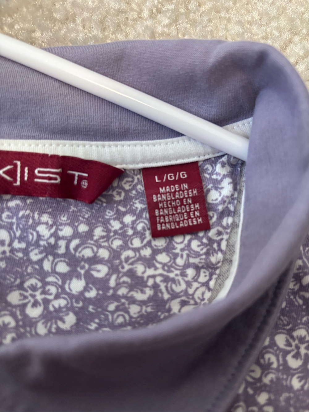 Men's Axist Purple Floral Polo Shirt (L) - Picture 3 of 3